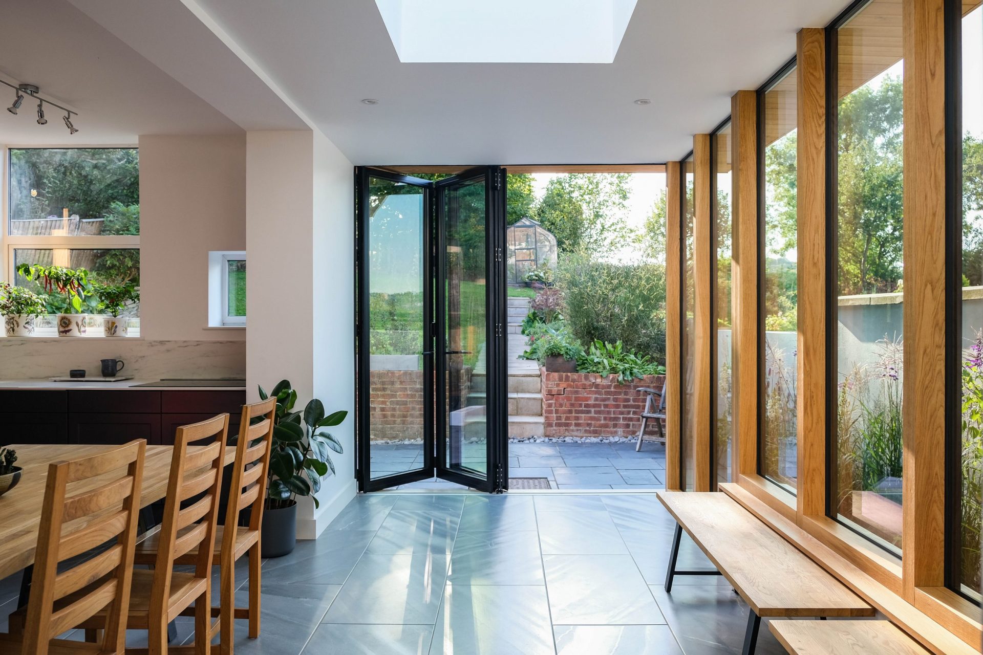 Modern kitchen extension with bifold doors