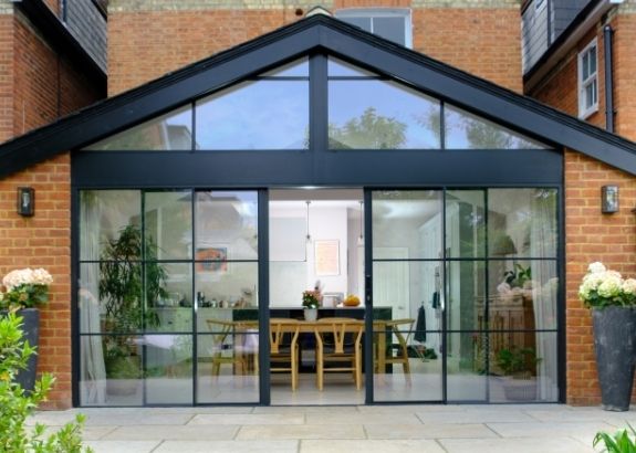 sieger slim sliding doors with applied glazing bars and dummy spacer bars on the doors and gable end window sieger slim sliding doors with applied glazing bars and dummy spacer bars on the doors and gable end window