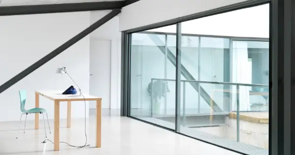 oversized triple glazed sliding glass door with slim aluminium framing from Sieger oversized triple glazed sliding glass door with slim aluminium framing from Sieger