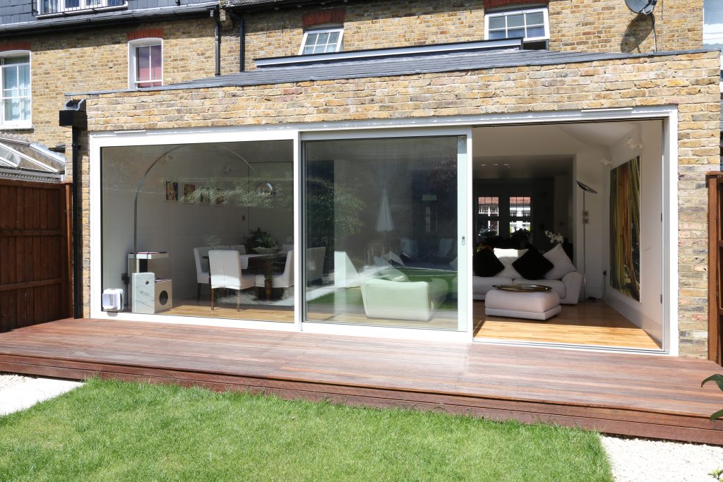 cat flap mounted within sliding glass terrace doors - Orchard Road - Sieger Systems
