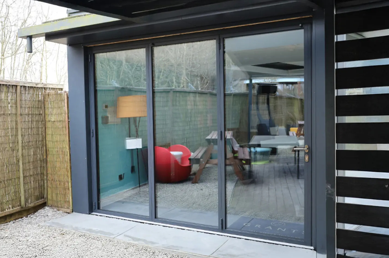 industrial style steel look aluminium bifold door
